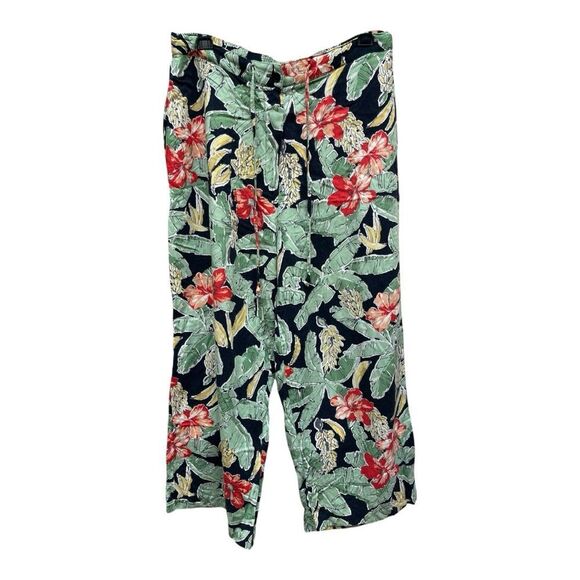 Intriguing Threads Tropical Print Casual Pants Size 12 Resort Wear Relaxed - Picture 7 of 9